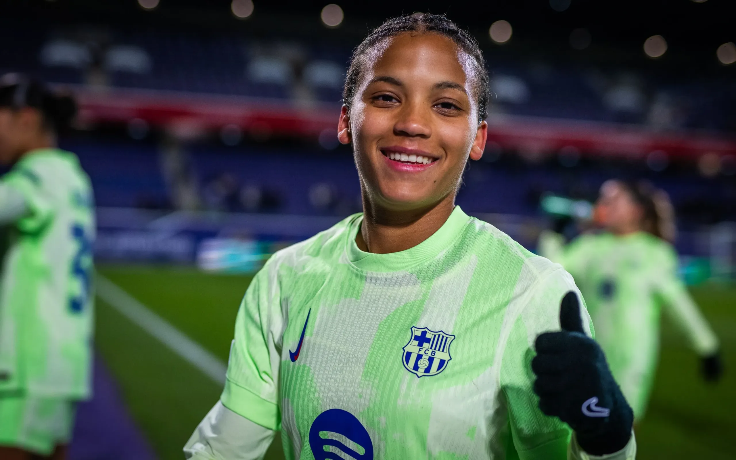 Vicky López in a UWCL Match / FCBarcelona.com