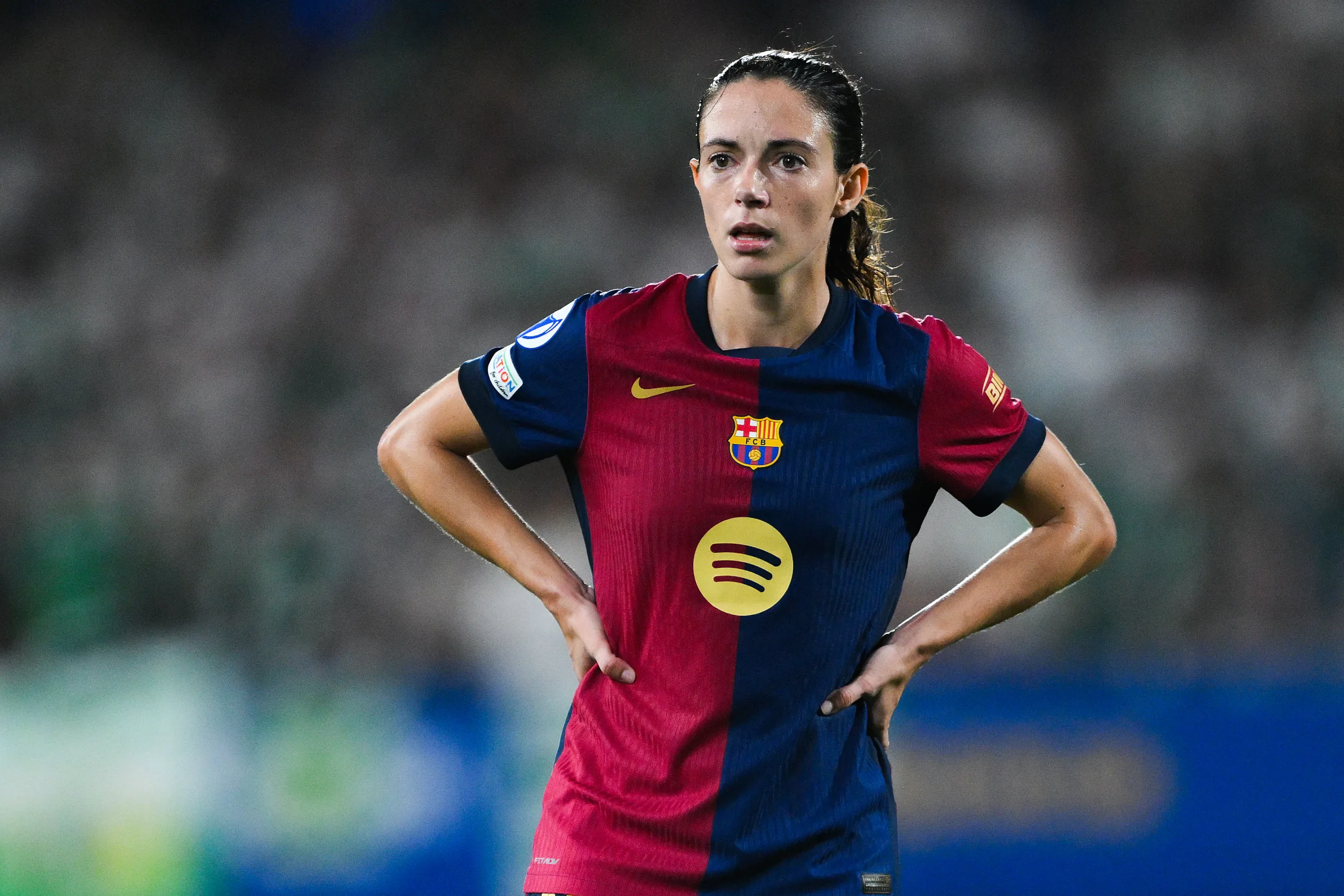 BARCELONA, SPAIN - OCTOBER 16: Aitana Bonmati of FC Barcelona looks on during the UEFA Women's Champions League match between FC Barcelona and Hammarby IF at Estadi Johan Cruyff on October 16, 2024 in Barcelona, Spain.Photo by David Ramos/Getty Images) (Photo by David Ramos / GETTY IMAGES EUROPE / Getty Images via AFP)